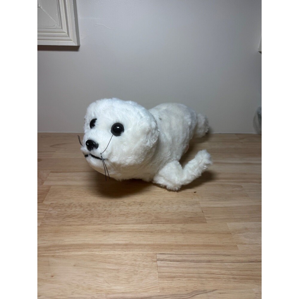 RARE Vintage The Rushton Company Plush White Baby SEAL Stuffed Animal 15 inch
